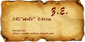 Zámbó Edina névjegykártya